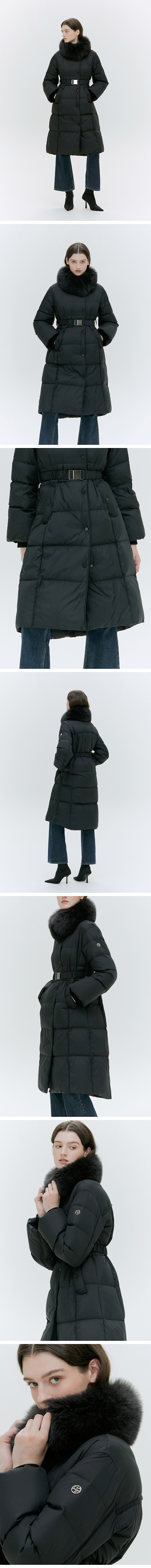 ★HACIE★ SQUARE QUILTING FOX FUR LONG COAT [BEIGE][BLACK] SQUARE QUILTING FOX FUR LONG COAT [BEIGE][BLACK] - SSG.COM